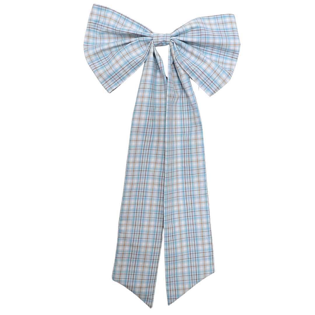 Plaid bow tie on a white background
