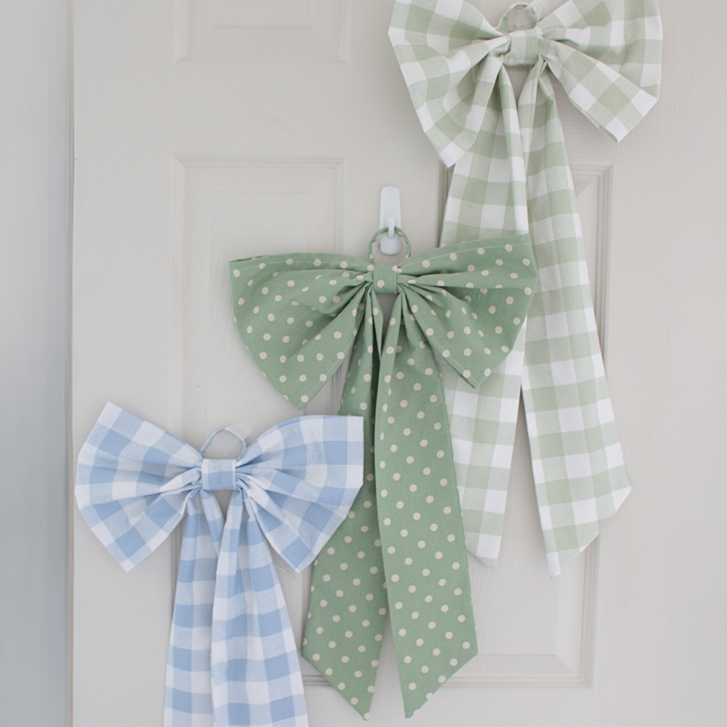 Green polka dot House Bow