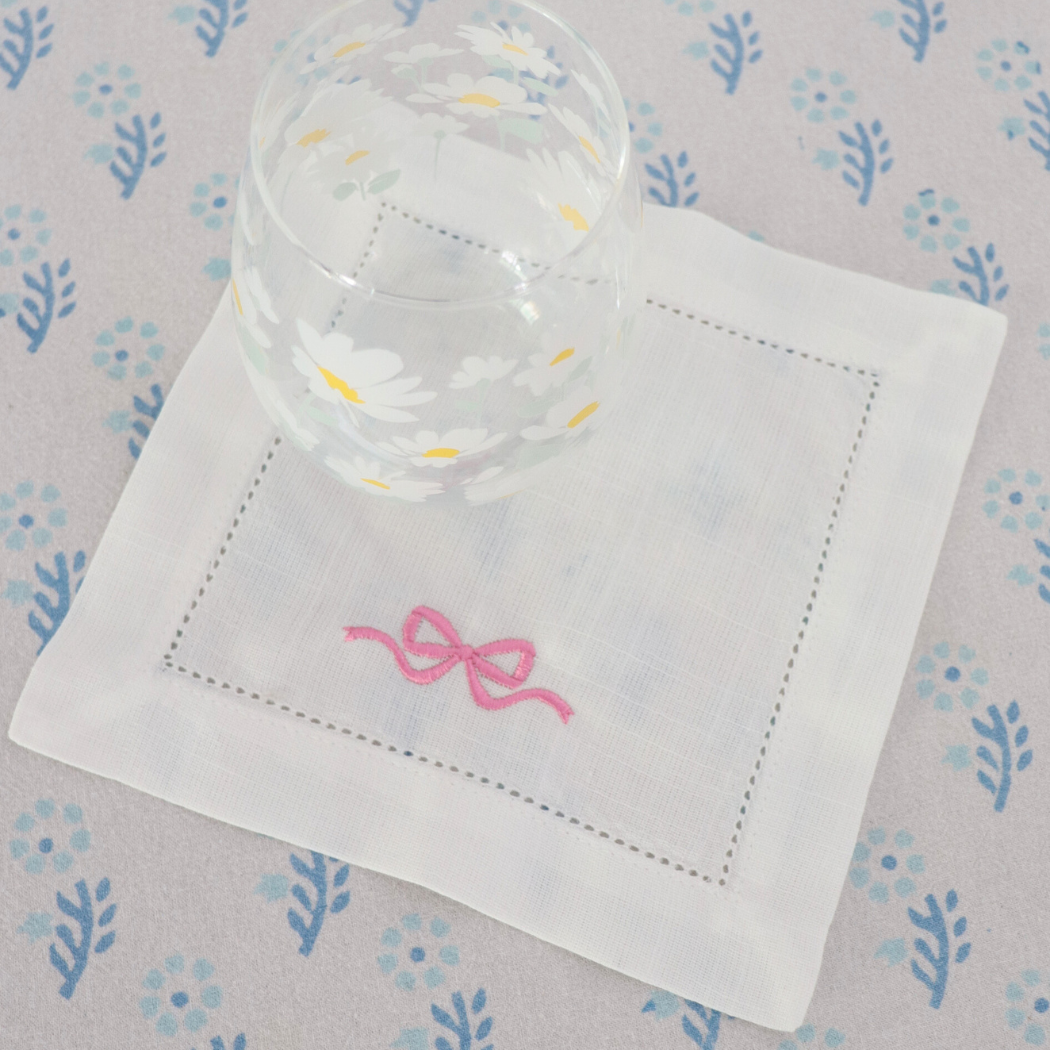 Pink Bow Cocktail napkins