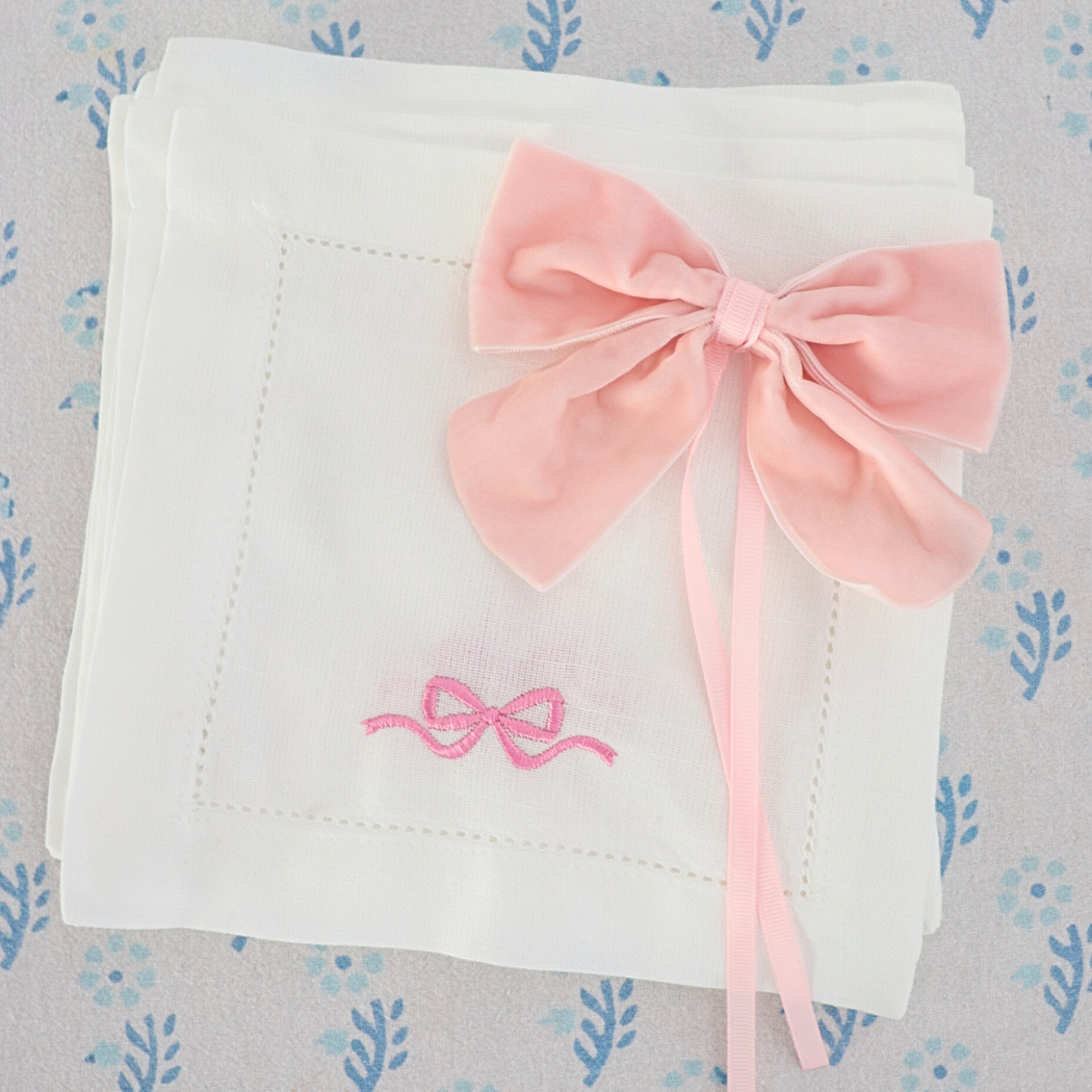 Pink Bow Cocktail napkins