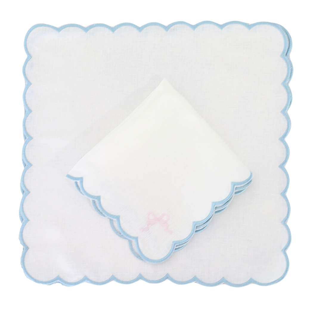 St Tropez Blue scalloped Placemats