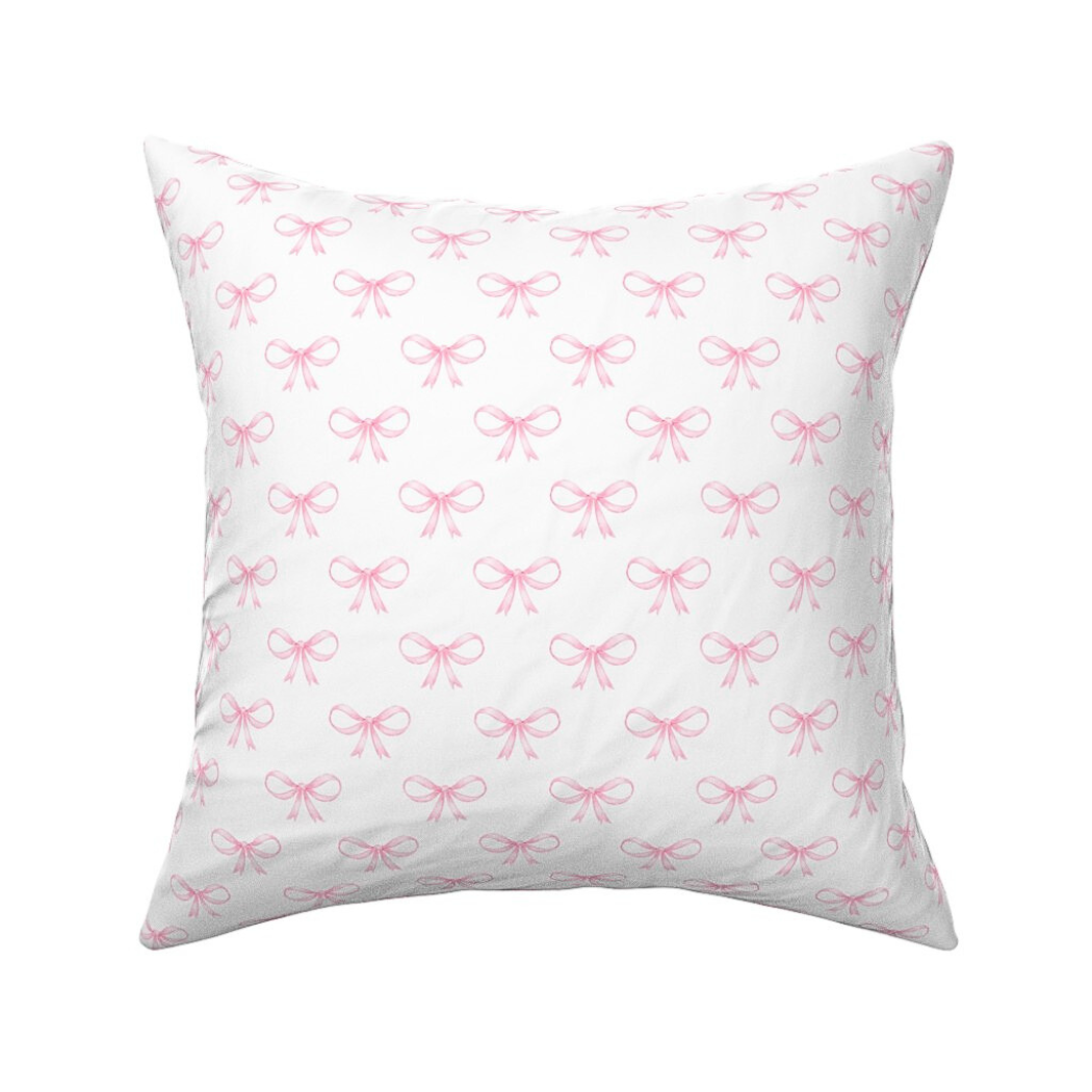 coquette blush bow cushion cover