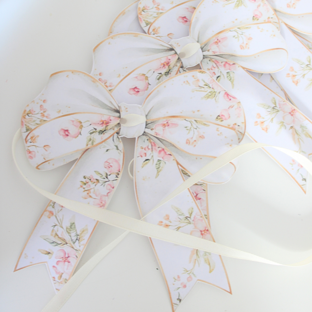 Floral Bow Paper Garland pretty homestyle