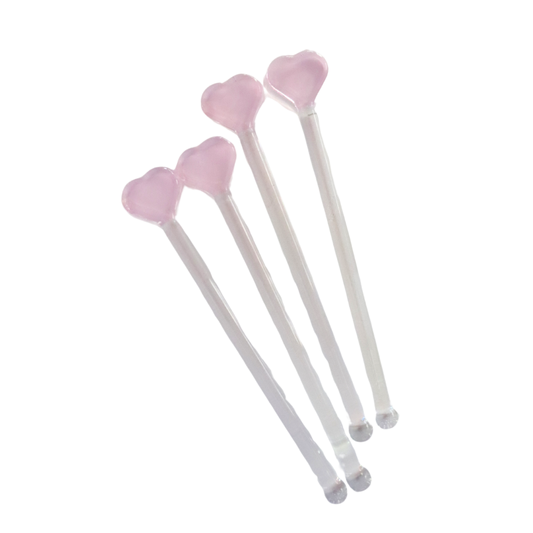 heart cocktail stir sticks