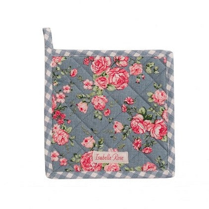pot holder blue floral
