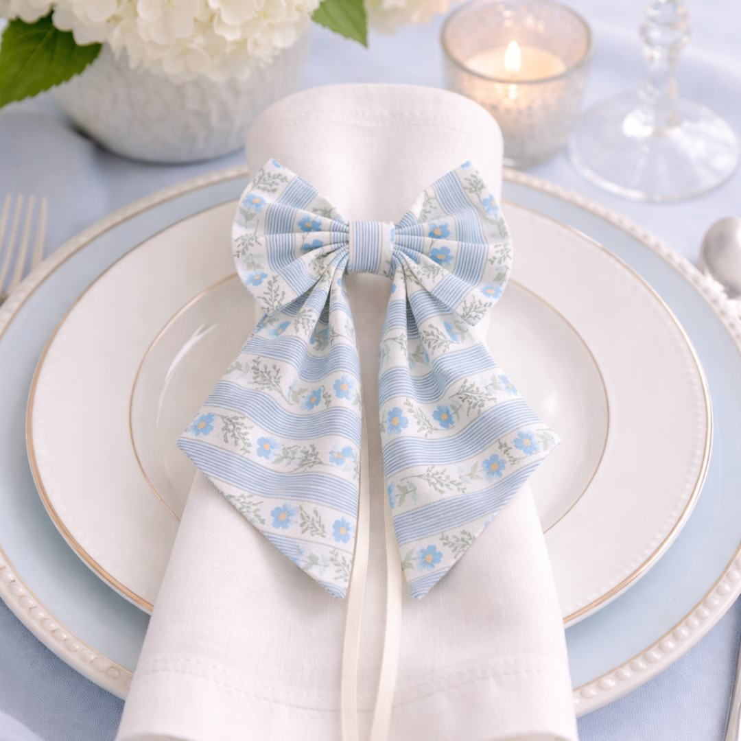 Handmade Bow Napkin Rings – Vintage Floral Table Accessories | Pretty ...