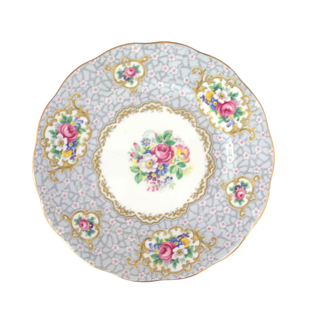 Decorative plate with floral patterns on a white background