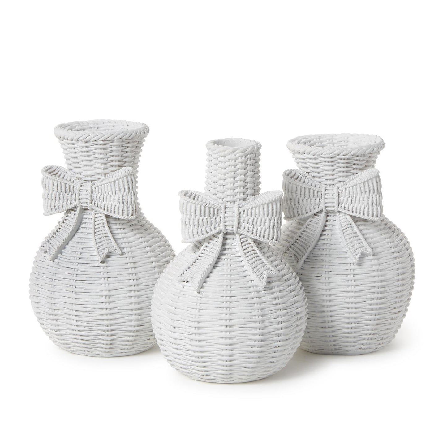 bow vases in white