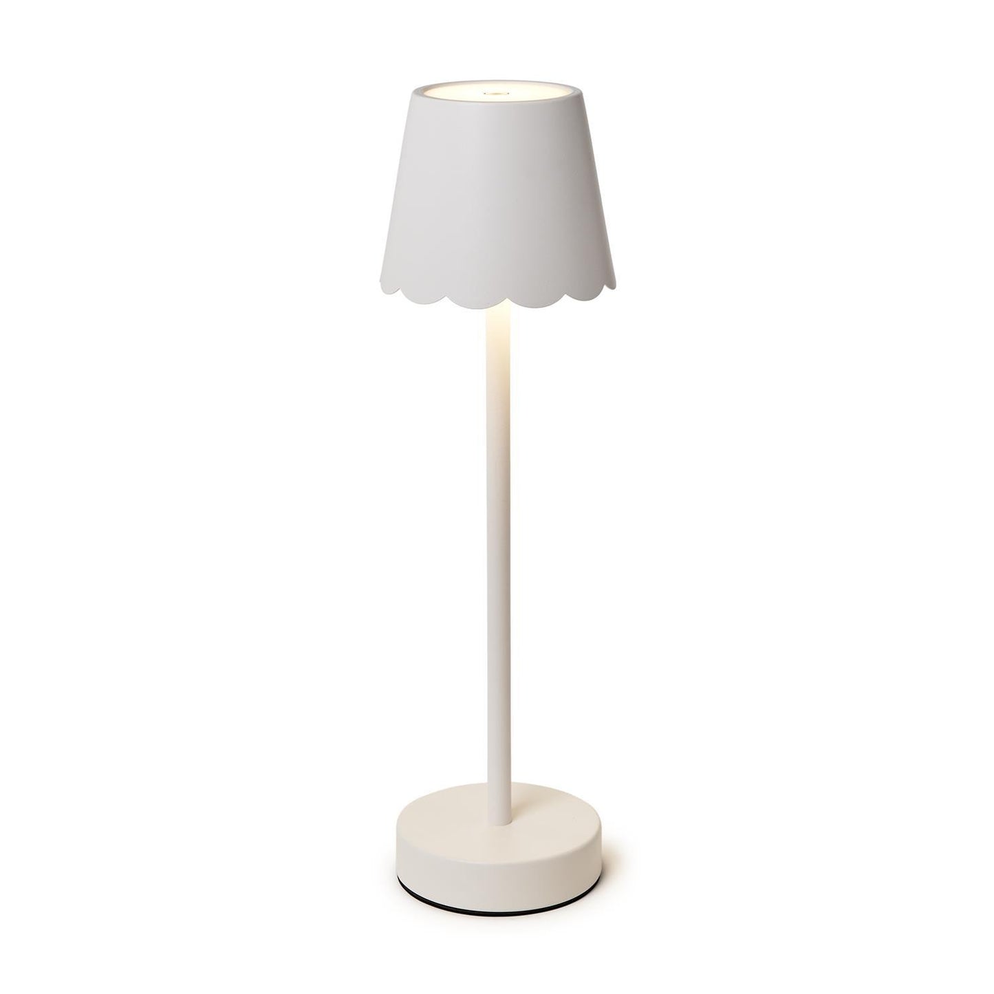 Scalloped edge cordless table lamp