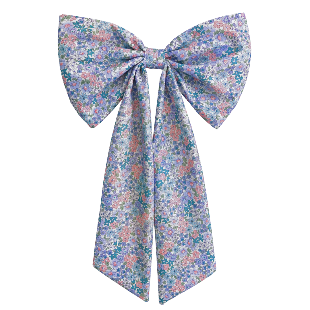 Floral patterned bow tie on a white background