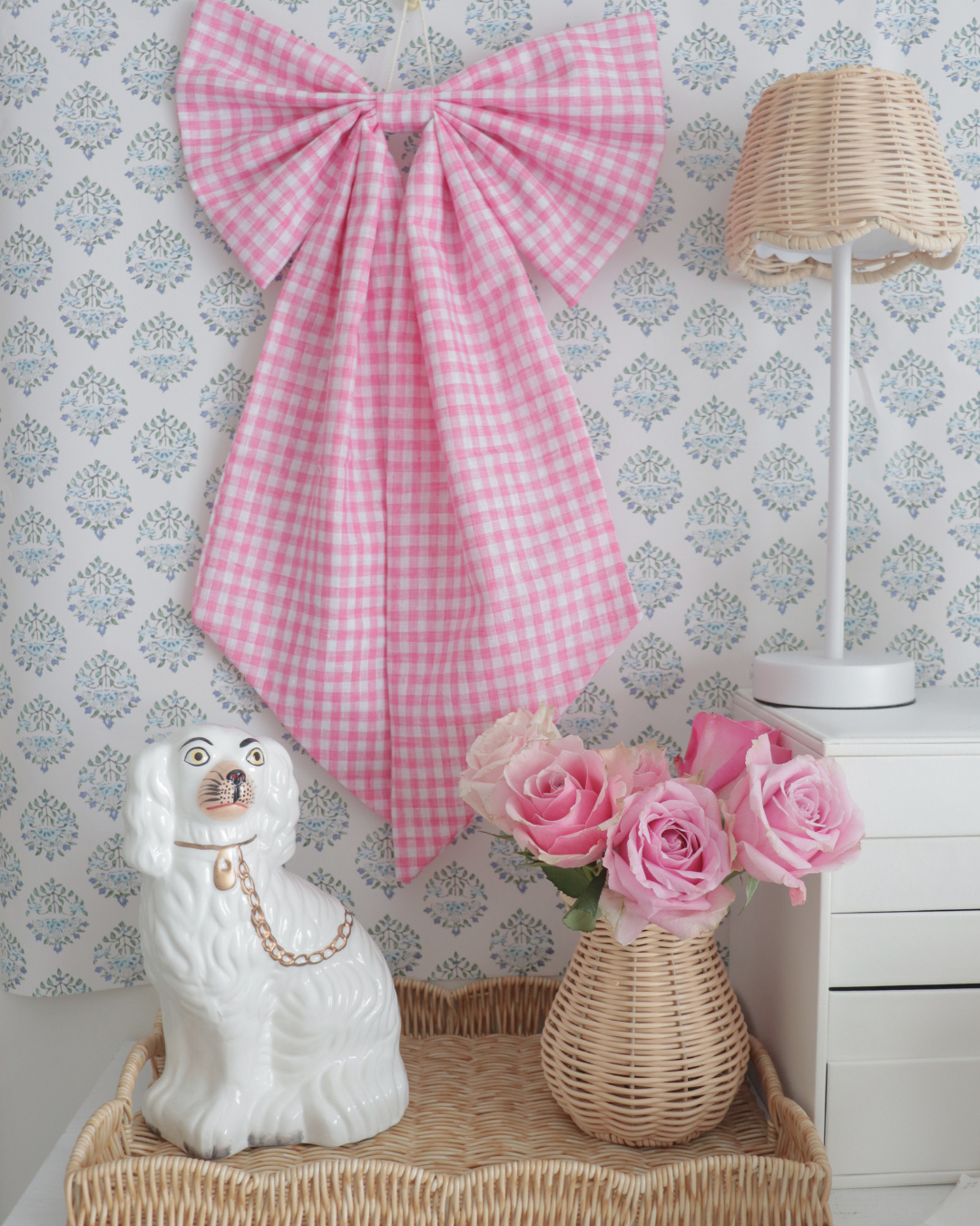 pink gingham bow