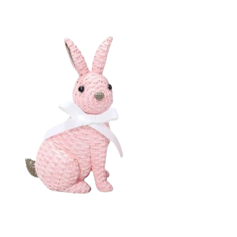pink rattan bunny