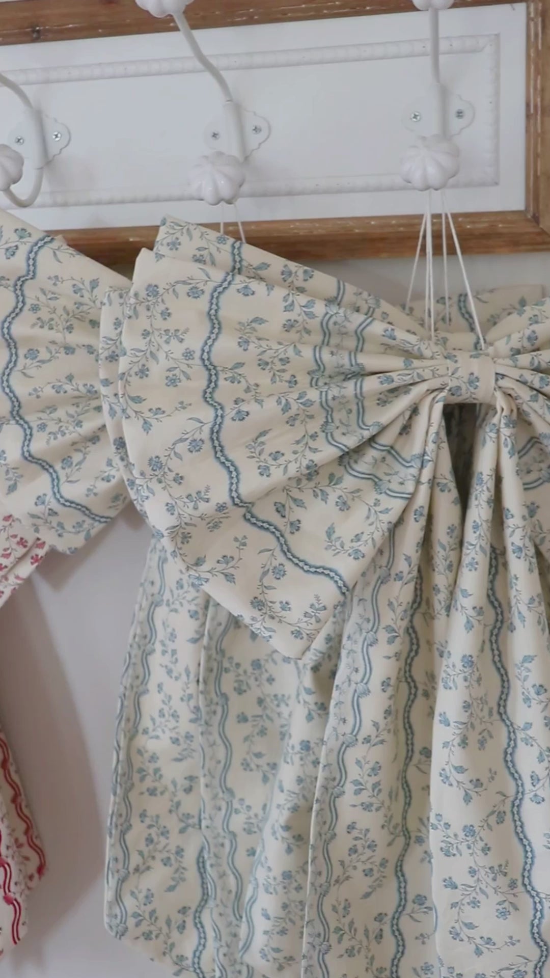 Blue Trellis Christmas House Bow