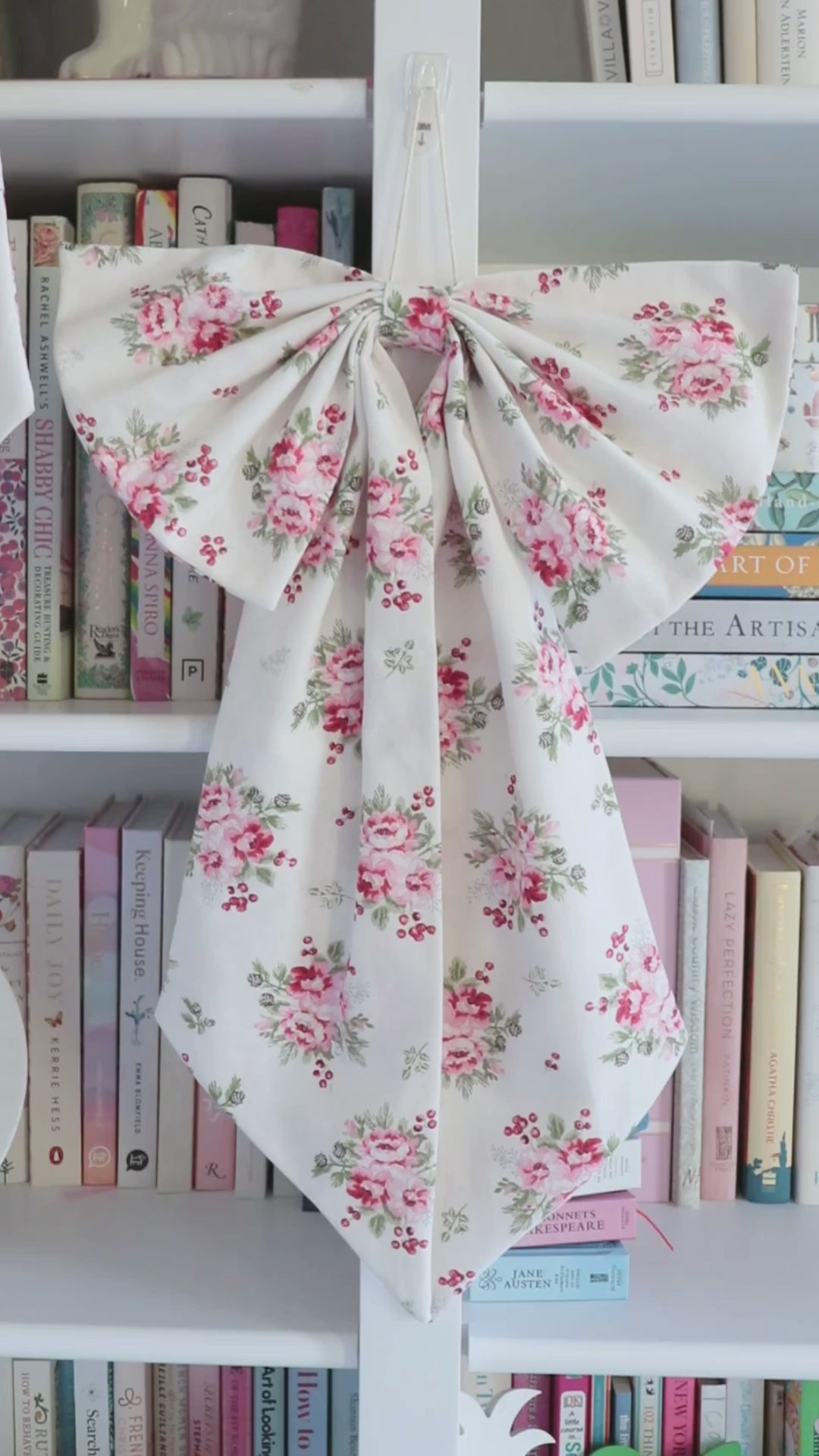 Limited Edition Red Rose Christmas House Bow
