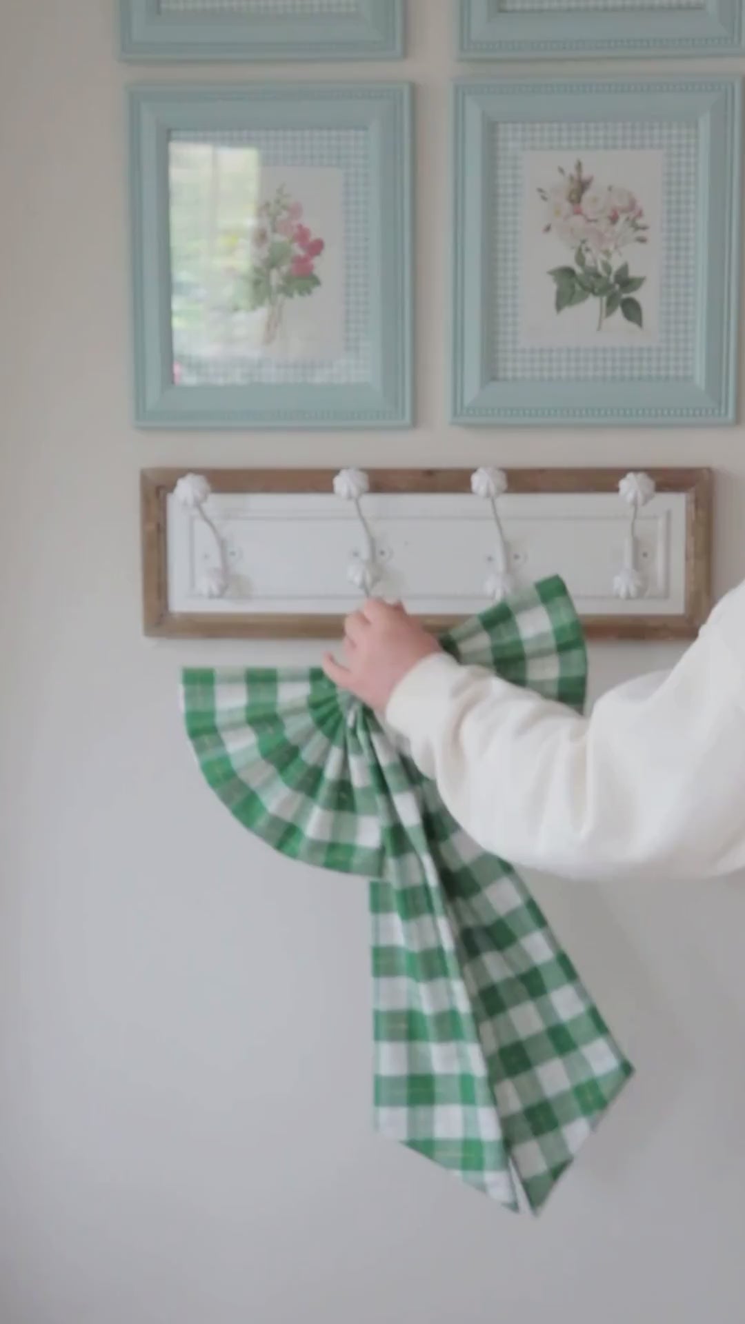 Green Gingham Check Christmas Door Bow | House Bow | Handmade