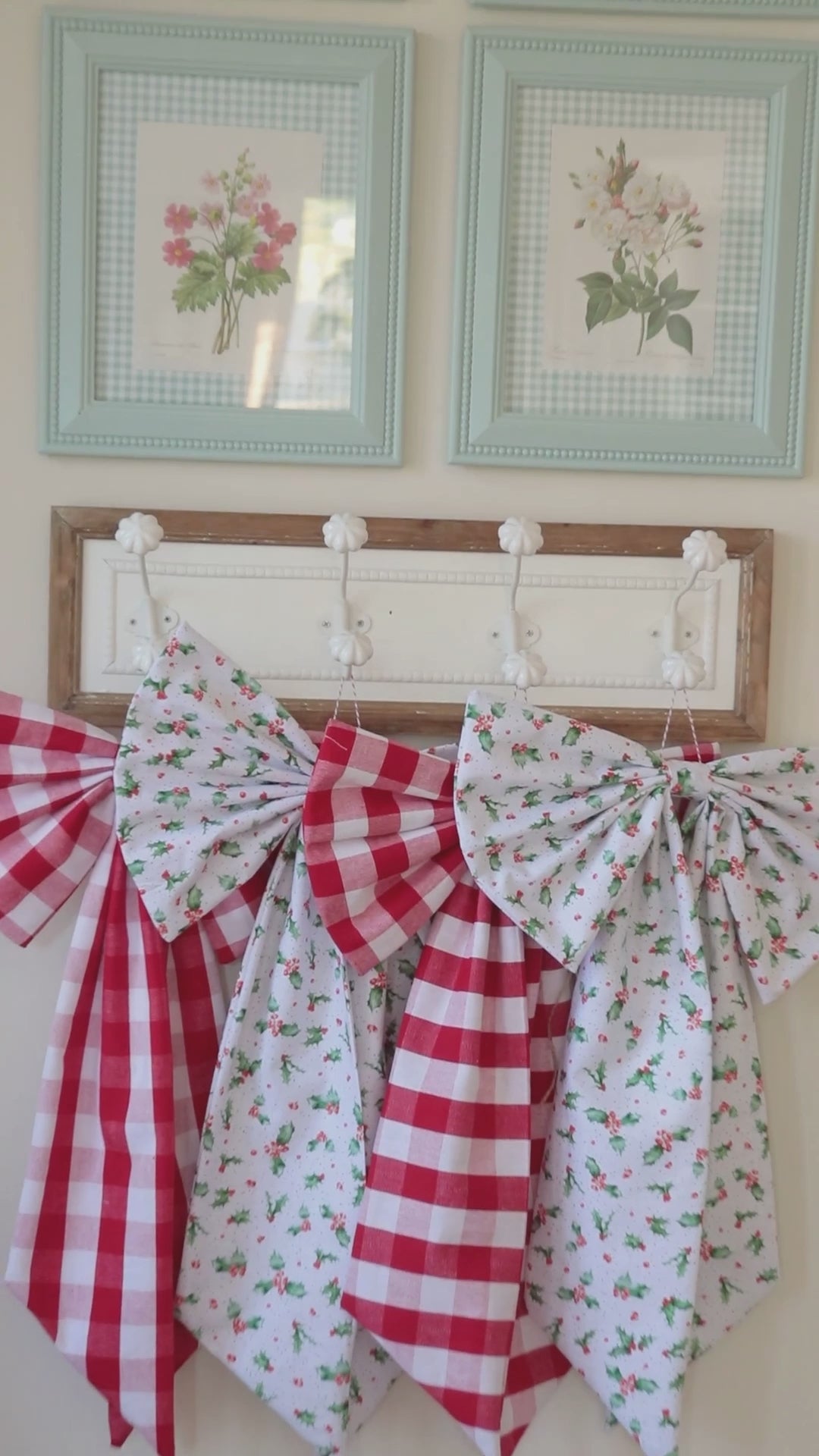 Holly Berry Snow Christmas House Bow