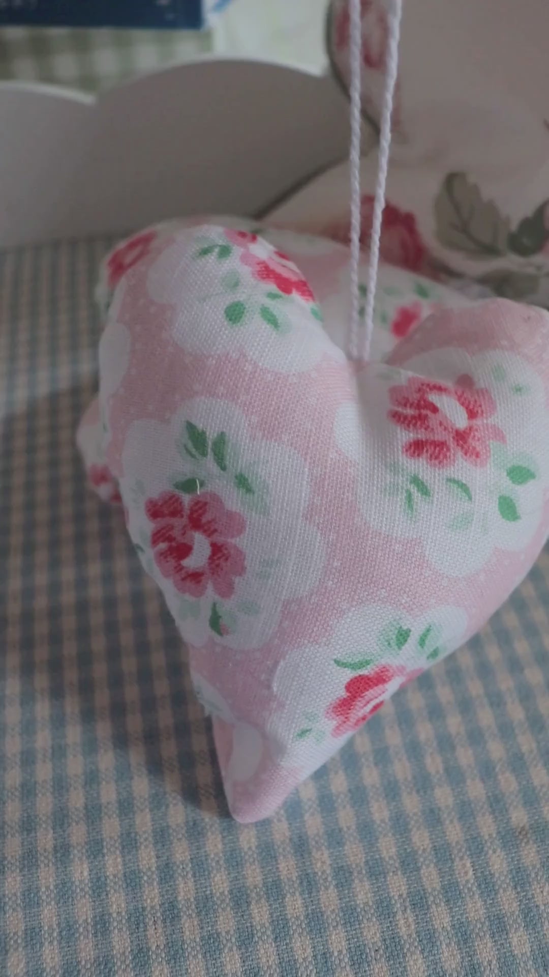 Provence Rose Fabric Heart